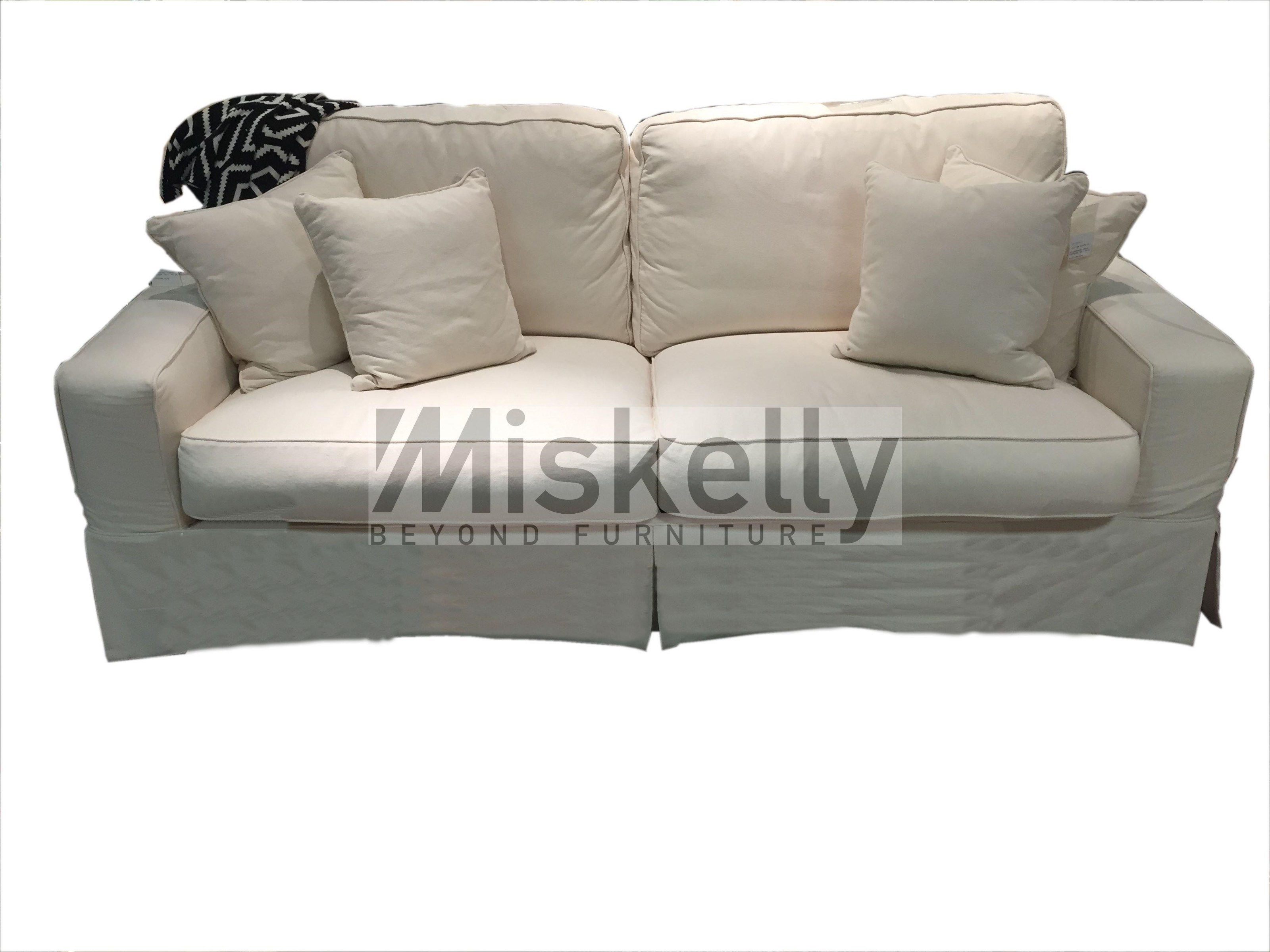 Synergy Home Furnishings Montague Cream Eclectic Slipcover Sofa